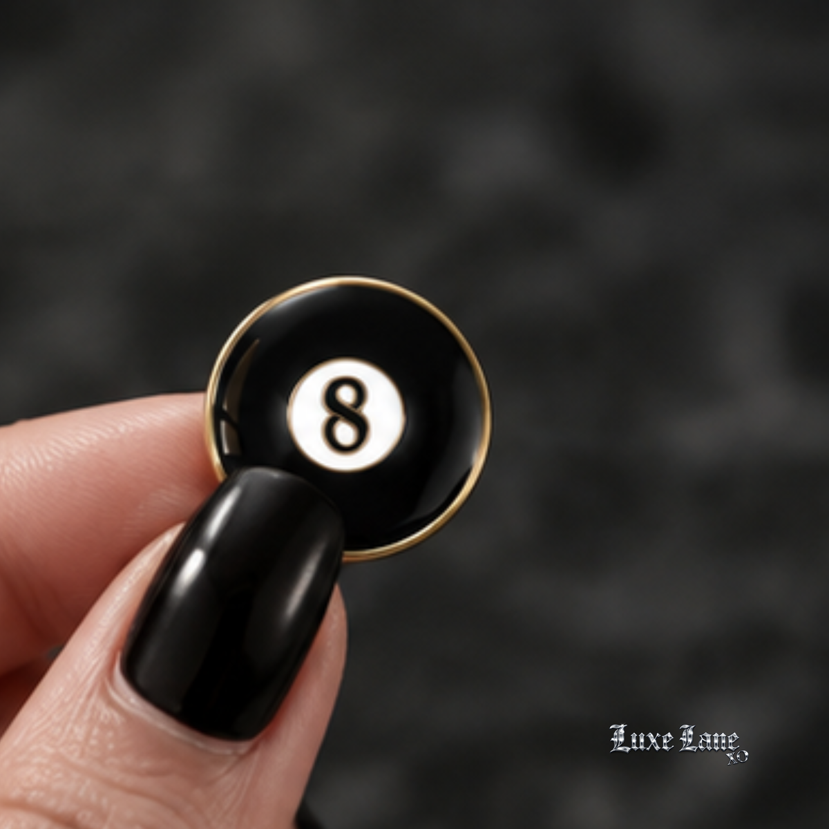 Luxe Eight Ball Enamel Pin 🎱🖤