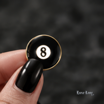 Luxe Eight Ball Enamel Pin 🎱🖤