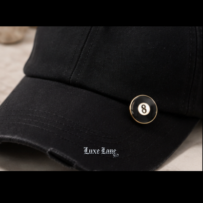 Luxe Eight Ball Enamel Pin 🎱🖤