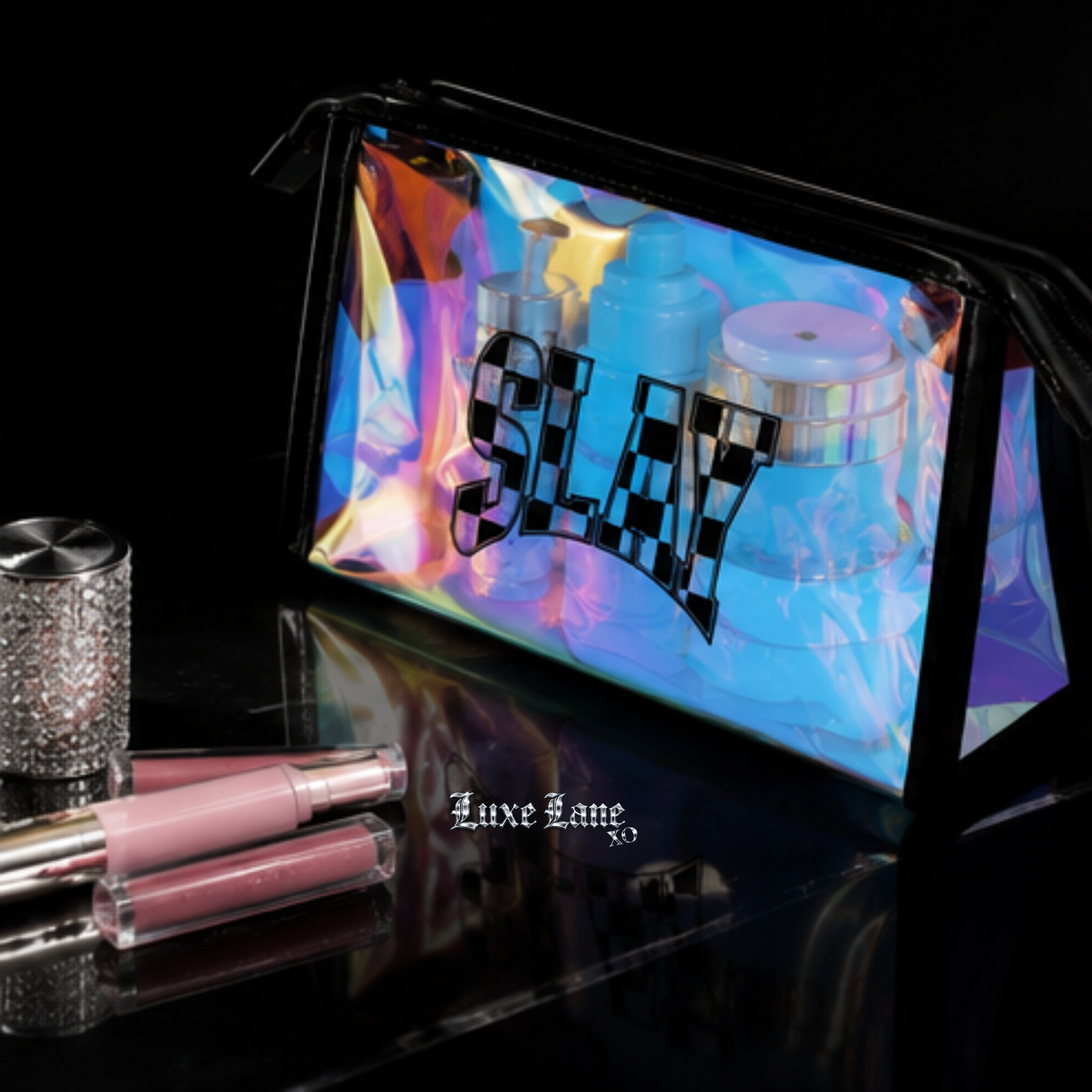 Luxe Holographic Makeup Bag