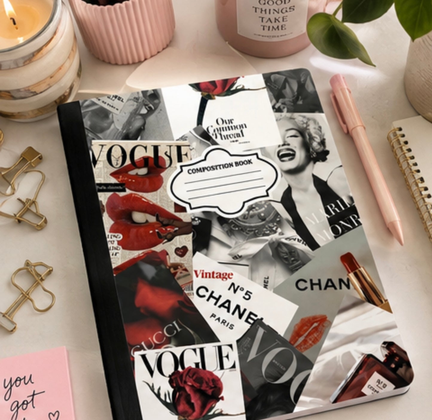 Fashion Collage Composition Notebook