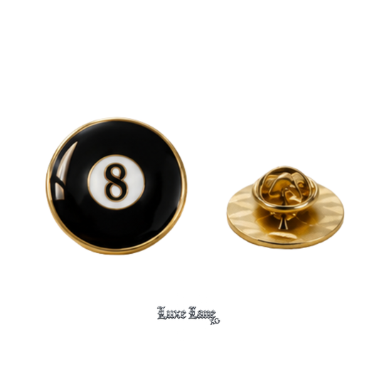 Luxe Eight Ball Enamel Pin 🎱🖤