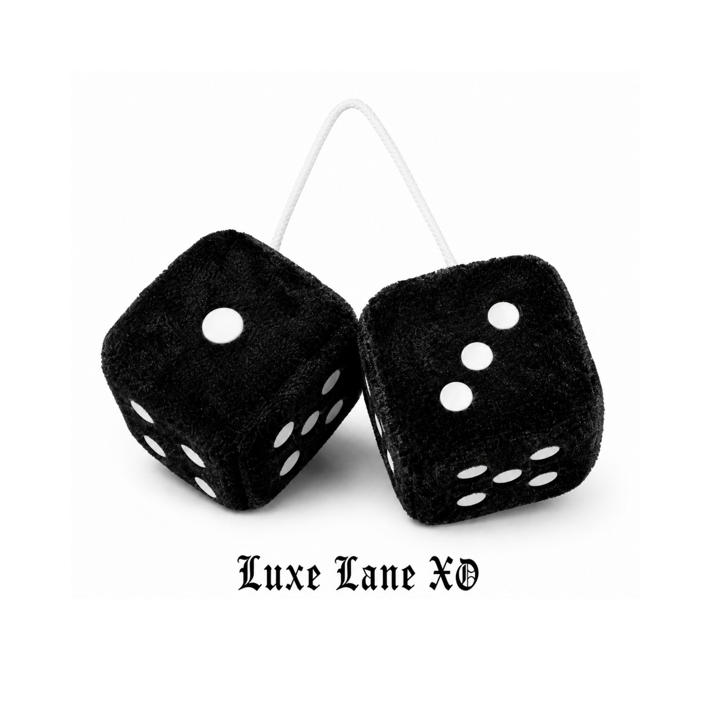 Black Fuzzy Dice Rearview Mirror Hanger