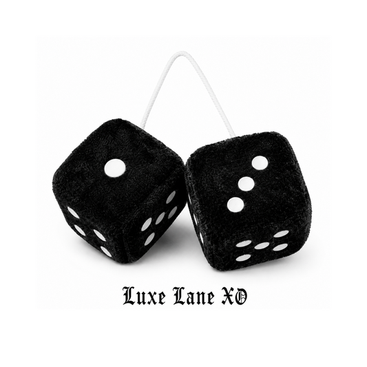 Black Fuzzy Dice Rearview Mirror Hanger