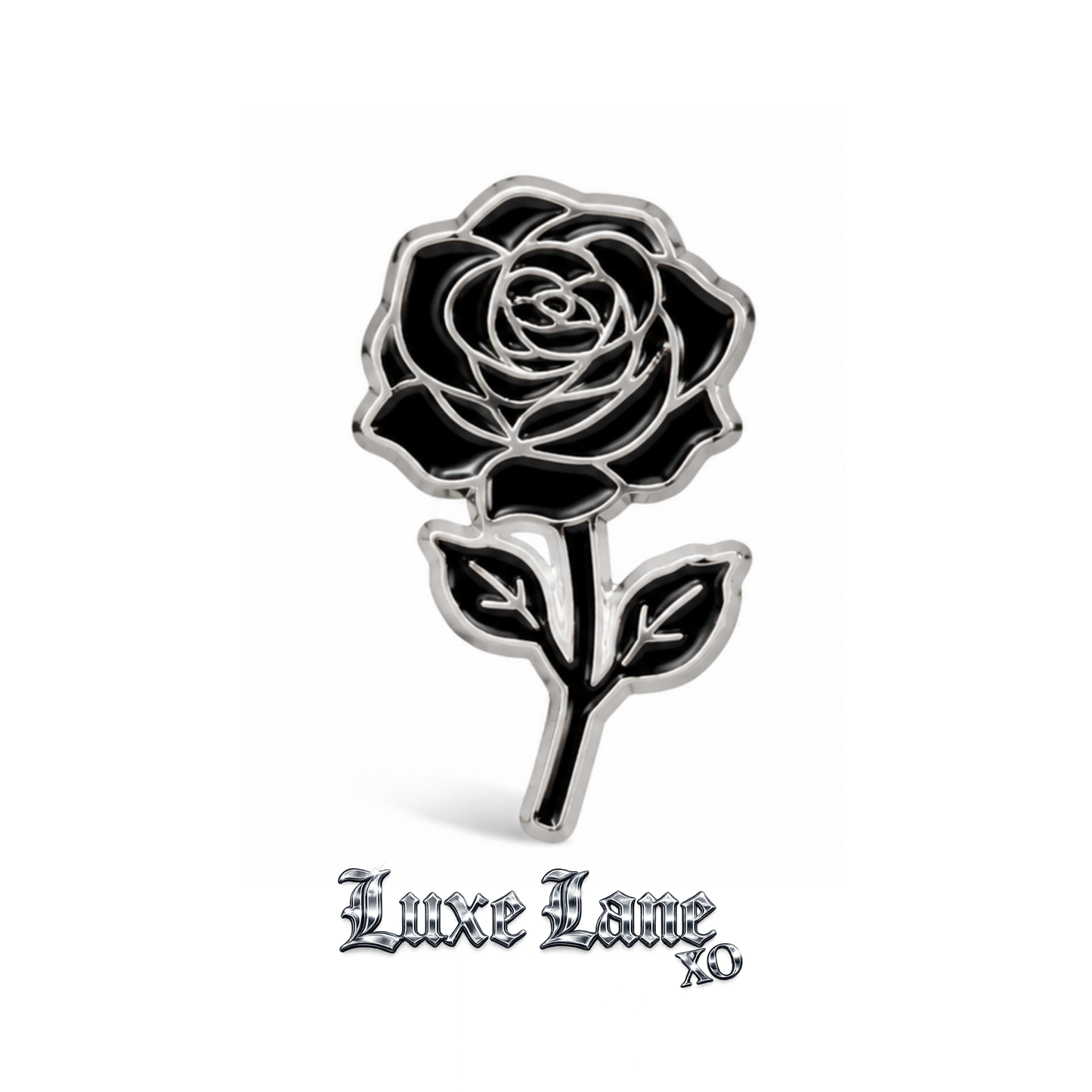 Luxe Rose Enamel Pin 🌹🖤