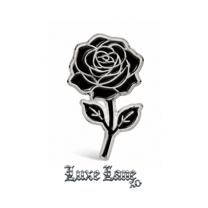 Luxe Rose Enamel Pin 🌹🖤